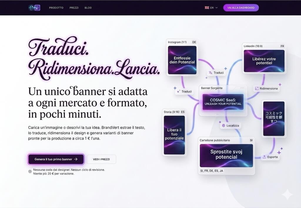 Marketing banner localized to Spanish using BrandVert.io AI